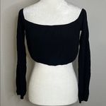 For Love & Lemons Cropped Wide Neck/Off Shoulder Blouse Black Size Small Photo 0