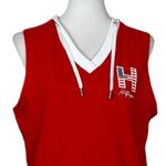 Tommy Hilfiger  Hoodie Sweatshirt Sleeveless Red White Flag Women’s Size Large Photo 4