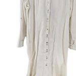 Coco Indigo The Ursula Maxi Dress Button Front Cream Large Linen Blend Photo 0