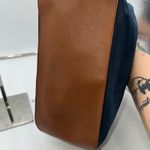 Michael Kors  Navy Nylon Leather Trim Tote Bag Gold Logo Lock Charm Photo 8