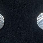 Thin Sterling Silver Seashell Embossed Stud Earrings 925 Photo 0