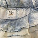 Holding Horses Anthropologie Dress Ruffle Acid Wash Chambray One Shoulder S Photo 4