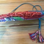 Vtg Carlo Fiori Purse Brightly Colored Snake Leather Crossbody Zip Tassles Italy Pink Photo 13