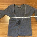 Velvet by Graham & Spencer Gray Cashmere Tie Cardigan with Glitter Lapels Photo 8