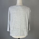 Cut Loose Womens Cotton Knit Cropped Top Shirt Size S Gray Stripe 3/4 Sleeve Photo 3