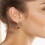 Kurt Geiger NWOT  Gold and Red Cherry Hoop Earrings Photo 1