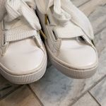 Puma  Basket Heart women's size 9 white patent sneakers oversized laces 363073-02 Photo 3