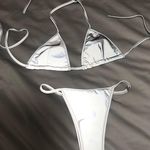 Bikini women’s silver Bikini S Small beach pool party sexy Gray Photo 0
