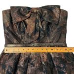 Eva Franco Strapless Tube Bow Bronze Gold Metallic Casual Prom Party Sexy Dress Size 2 Photo 9
