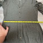 Wrapper Long Sleeve Button Front Ribbed Midi Dress Photo 7