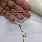 Gold Rhinestone Nail Adjustable Bracelet Photo 5