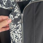 Chico's Zenergy Black Full Zip Floral Contrast Lightweight Jacket Size 3/LG Photo 3