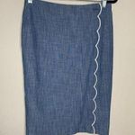 Downeast Chambray Scallop Detail Pencil Skirt Sz Medium Photo 0