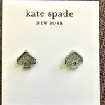 Tory Burch New Kate Spade Everyday Spade Enamel Glitter Stud in Silver on Kate Spade Card Photo 0