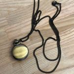 Small Body Gold Tone Pocket Watch and Link Chain Vintage Decorative Scroll Work Photo 4