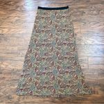 Free People  • Sashaying Maxi Skirt paisley print jersey knit maroon gold blue Photo 8