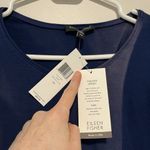 Eileen Fisher  NWT Viscose‎ Jersey Navy Blue Jewel Neck Long Sleeve Tee PM Photo 1