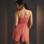 Anthropologie  / PILCRO | Sleeveless Smocked Romper in Coral, Size L Photo 1