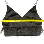 WAYF “Feather Trim” Satin Crop Top –Black Bustier Cami, Size S Photo 4