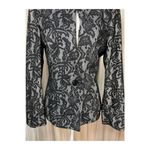 Dress Barn  Collection Floral Lace Overlay Shawl Lapel Blazer Jacket Black Photo 1