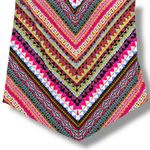 Aqua Green  Womens Tankini Swimsuit Top Geo Print Handkerchief Hem Halter Medium Photo 3