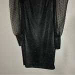 Venti6 black sparkly mesh spotted puff sleeve mini cocktail dress size small Photo 2