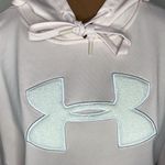 Under Armour loose fit fleece lined hoodie with plush logo pale pink and white L Photo 6