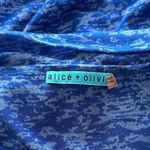 Alice + Olivia  Linen Burnout‎ Drape Neck Sleeveless Mini Blue dress size S Photo 4