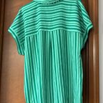 Investments  green striped blouse Photo 4