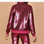 Nadine Merabi NEW  Berry Sequin Bomber Jacket NWT Small Photo 2