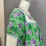 Shandar Nightgown Nursing‎ Breastfeeding Maxi Green Floral Sleepwear Pajamas Pjs Size M Photo 3