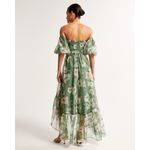 Abercrombie & Fitch  Emerson Off-The-Shoulder Drama Organza Maxi Dress Size MT Photo 2