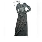 ZARA  Black Long Sleeve Dress Size Small NWT Keyhole Maxi Photo 5