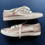 Fossil  Gold Metallic Shimmer Statement Sneakers Lace Up Comfort Shoes Size 7 Photo 2