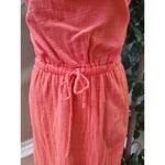 J.Crew  Women's Pink Peach 100% Cotton Off The Shoulder Long Maxi Dress Medium Photo 1