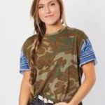 We The Free Free people clarity camo bandana short sleeve tee women XS oversized Photo 1