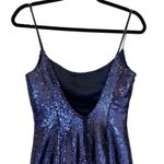 MISHA Avery Sequin Slip Midi Dress With Slit & Low Back In Blue Size 4 Photo 6
