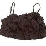 Wild Fable Brown linen blend Crop Top Photo 2