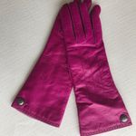 Coach  Vintage Magenta Leather Cashmere Lined Gloves, Sz 7, Y2K Photo 14