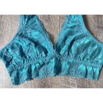 Aerie  Teal blue green Floral lace bralette bra‎ romantic sexy size L NWOT Photo 1