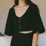 Sabo Skirt Sabo Keely Top crop flare sleeve womens Black (xsmall) minimalist chic party Photo 0