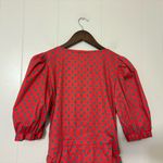 OOTO Red & Teal Polka Dot Ruched Puff Sleeve Dress Size M Size M Photo 7