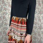 Vintage 70s Earth Tone Boho long sleeve maxi dress Size M Photo 0