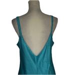 Women’s Teal Blue Lingerie Slip Dress Nightgown Chemise Lace Up Bow Romantic L Size L Photo 4