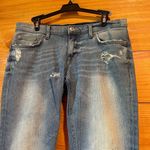 ZARA  Woman Medium Rise Slim Fit Straight Leg Stretch Distressed Denim Jeans 4 Photo 2