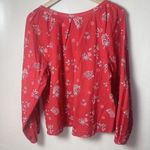 Universal Threads Blouse Womens Long Sleeve Printed Woven Red Floral Top Medium Photo 2