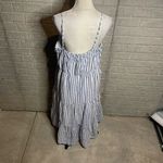 Aerie ‎ Womens Blue White Striped Sleeveless Ruched Tiered Maxi Dress Size XL Photo 2
