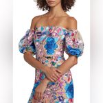 Milly Nira Floral Embroidered Off-Shoulder Midi Dress Size 2 NWT Photo 9