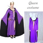 Evil queen princess dress Halloween costume cosplay size small with cape Black Photo 1