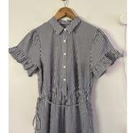 J.Crew NWT  Striped Ruffle Sleeve Midi Tiered Shirt Dress Women’s Size 2 Photo 3